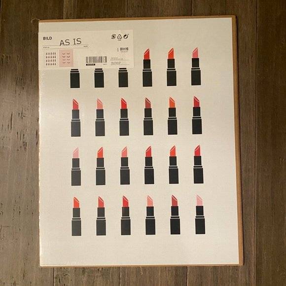 Pack 2 New ! - IKEA BILD Poster Pink Lipstick 16x20" 505.277.35 - Picture 2 of 3